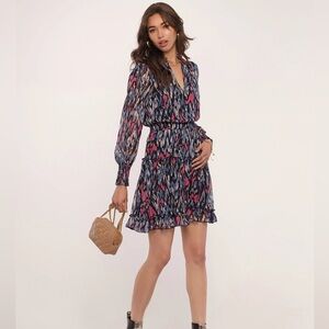 NWT Heartloom Celeste Vibrant Flutter Ruffle Long Sleeve Dress from Revolve